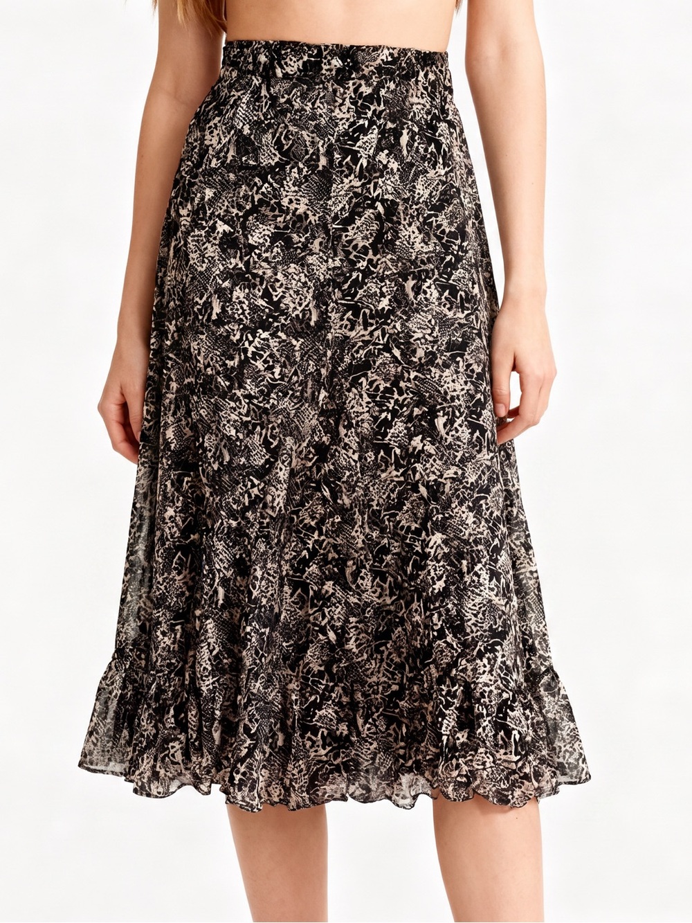 Chico's Full Length Maxi Lace Leopard Print Skirt Women’s Size Medium 1 Boho